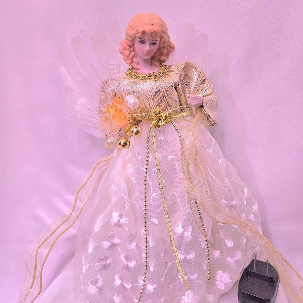 Fiber Optic Multi Color Light Up Angel Tree Topper